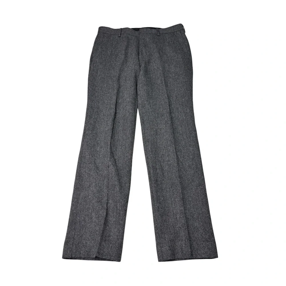 J.Crew Thompson Grey Herringbone Wool Blend Dress Pants BI913 Mens 31x30